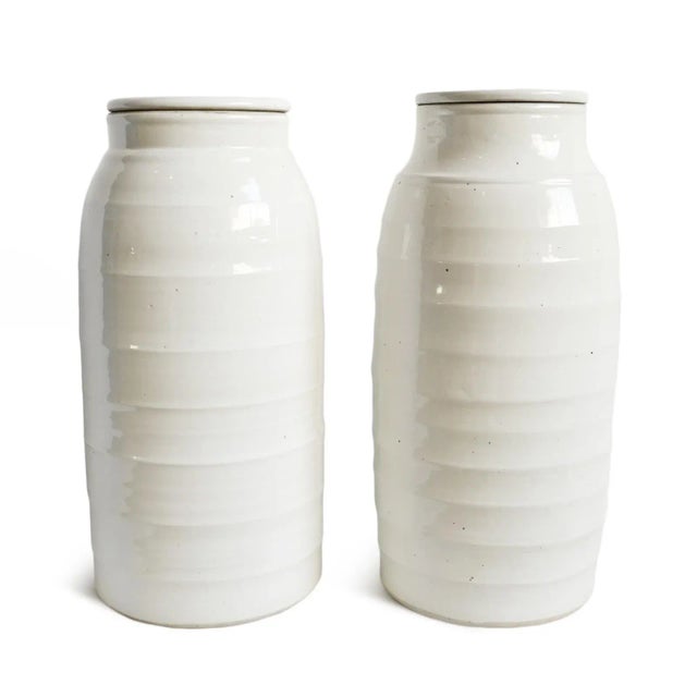 Vintage White Ceramic Tall Jin Jar For Sale In Los Angeles - Image 6 of 8