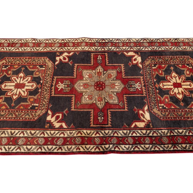 Vintage North West Persian Handmade Red Tribal Wool Runner For Sale In New York - Image 6 of 11