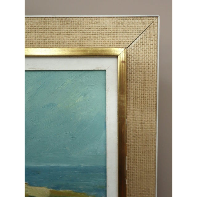 Mid 20th Century Mid-Century Modern 'Red Cabin by the Shore' Swedish Landscape Oil Painting, Framed For Sale - Image 5 of 13