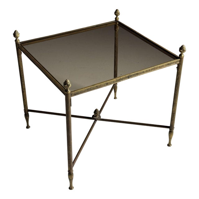 Brass Side Table in the style of Maison Bagues For Sale