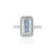 925 Sterling Silver Aquamarine Statement Ring With Diamond Halo, Size 6 For Sale - Image 6 of 15