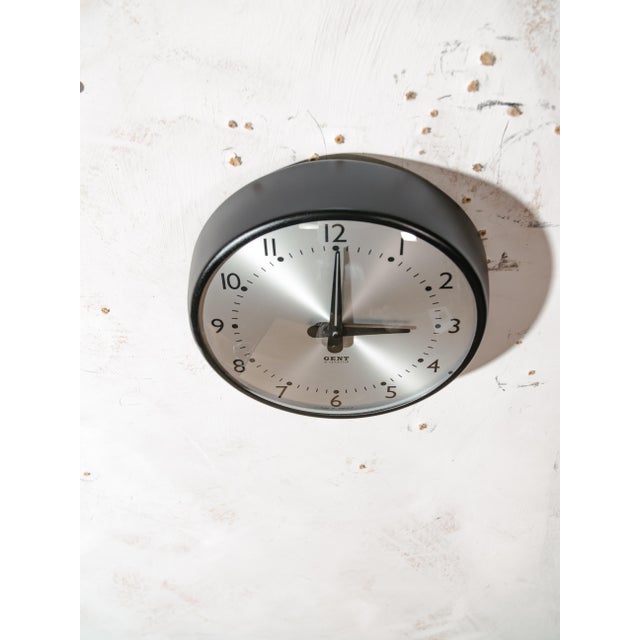 Clock in Satin Black from Gent of Leicester, England, 1960s For Sale - Image 10 of 12