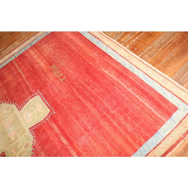 Zabihi Rug Collection Red Turkish Kars Rug Dated 1906 - 6'7" x 8'6" For Sale - Image 11 of 11