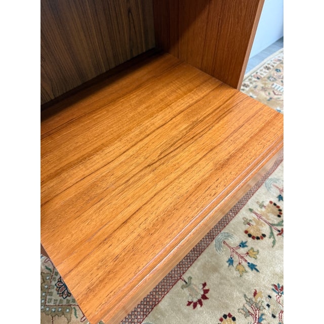 Brown Teak Wood Mid 20th Century Nightstands, Pair For Sale - Image 8 of 12