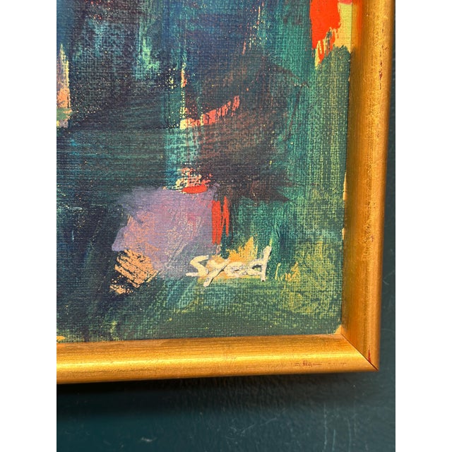 Ubaid Syed, Abstract, 1950s, Oil on Canvas, Framed For Sale - Image 18 of 18