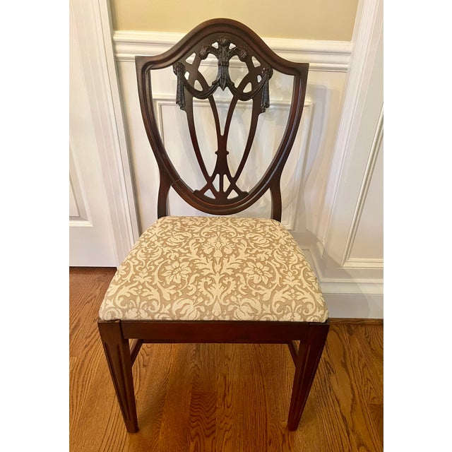Wood Chairs Dining Hepplewhite Shieldback Vintage For Sale - Image 7 of 11