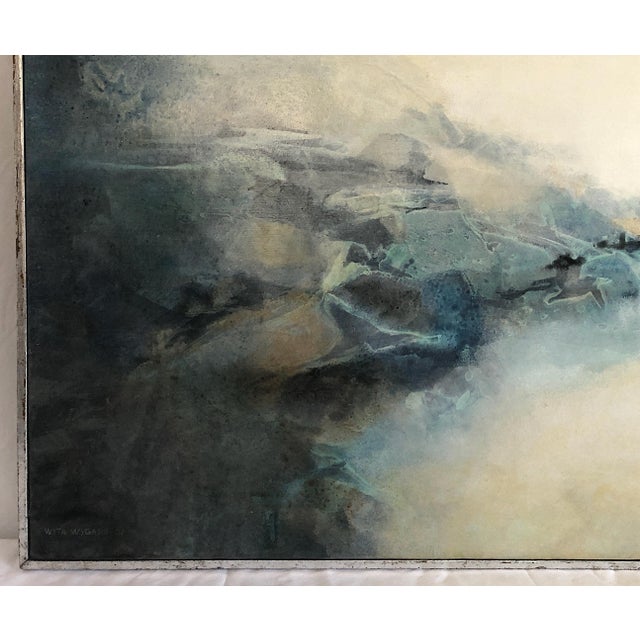 Textile Rare Late 20th-Century Signed Mexican Abstract Expressionist Painting by Wita Wygard For Sale - Image 7 of 11