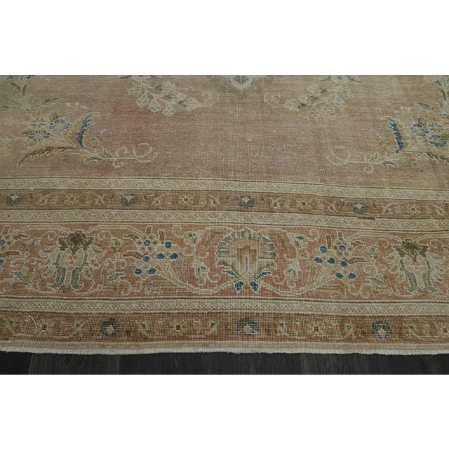 Textile 1970s Vintage Persian Handmade Wool Cotton Orange Brown Area Rug For Sale - Image 7 of 11