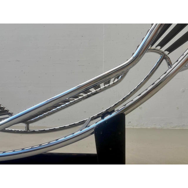 LC4 Chaise Longue with Ponyfell Le Corbusier, Pierre Jeanneret and Charlotte Perriand by Pierre Jeanneret for Cassina, 1960s For Sale - Image 10 of 18