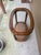 Neoclassical Vintage Two Tier Oval Glass Wood Woven Cane End Table Mid Century Neoclassical. For Sale - Image 3 of 13