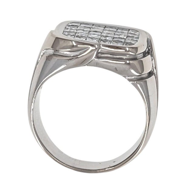 Contemporary 18kw Gents Invisible Set Diamond Ring, Size 10.25 For Sale - Image 3 of 6