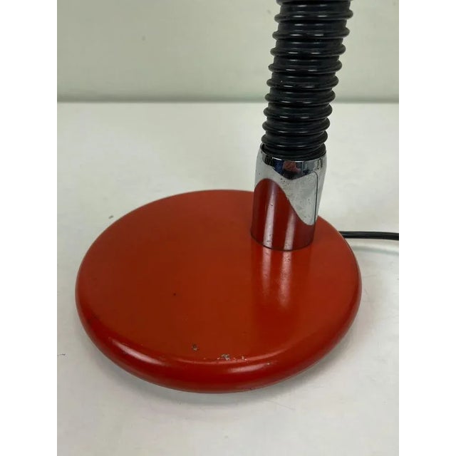 1970s Black and Orange Elbow Table Lamp in the style of Targetti Sankey, Italy, 1970s For Sale - Image 5 of 13