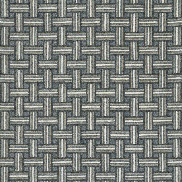 Erin Gates by Momeni Abbot Blue Basket Pattern Wool Rug 9' X 12' For Sale - Image 9 of 10