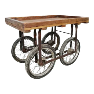 Vintage Motorbike Wheel Cart