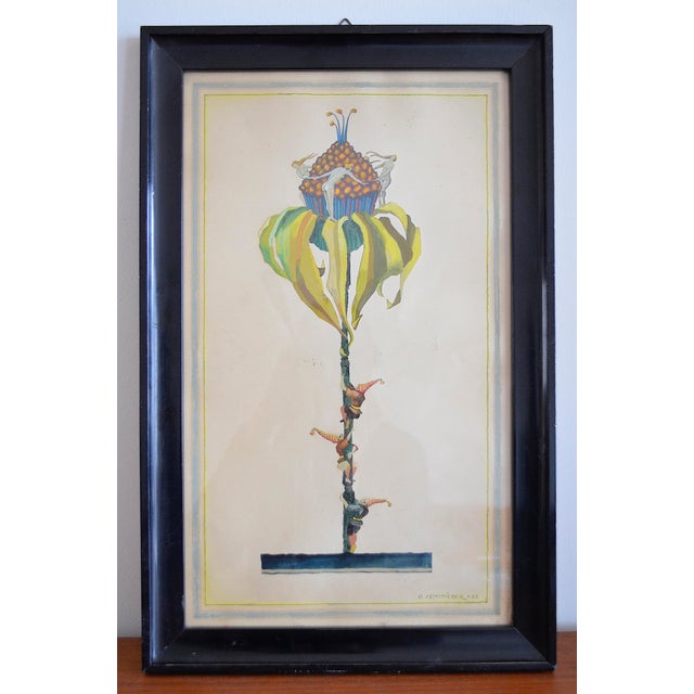 O. Schmieder, Art Nouveau Silhouette, 1921, Gouache For Sale - Image 8 of 8
