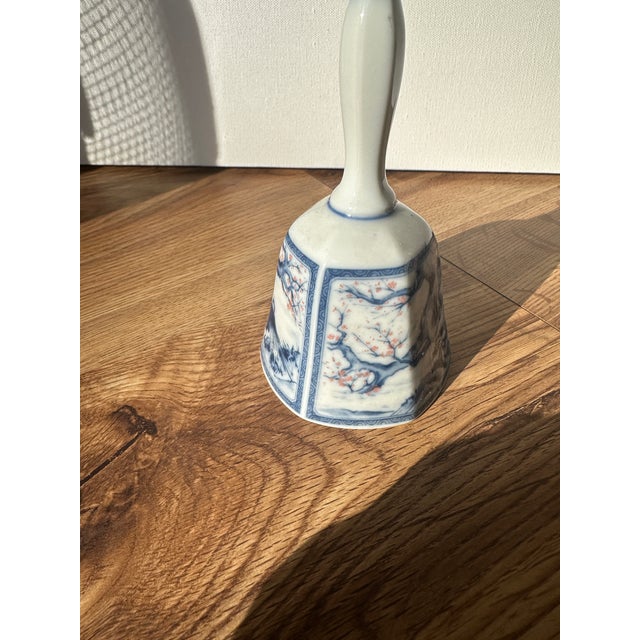 Blue Small Vintage Blue and White Asian Ceramic Bell For Sale - Image 8 of 8