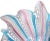 Murano Murano Fratelli Toso Vintage Pink White Blue Italian Art Glass Decorative Fazzoletto Flower Vase For Sale - Image 4 of 8