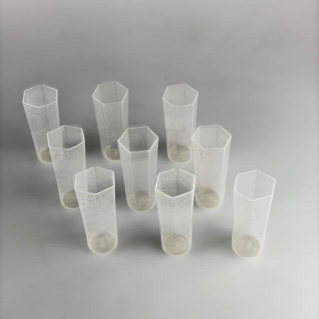 1930s Vintage Reticello Glasses by Carlo Scarpa for Venini, 1938, Set of 9 For Sale - Image 5 of 13