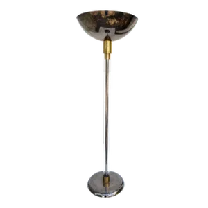 Karl Springer Mid-Century Modern Brass, Gunmetal & Lucite Floor Lamp America