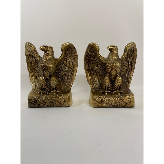 Mid 20th Century Brass Federal Style Eagle Bookends - A Pair For Sale - Image 4 of 18