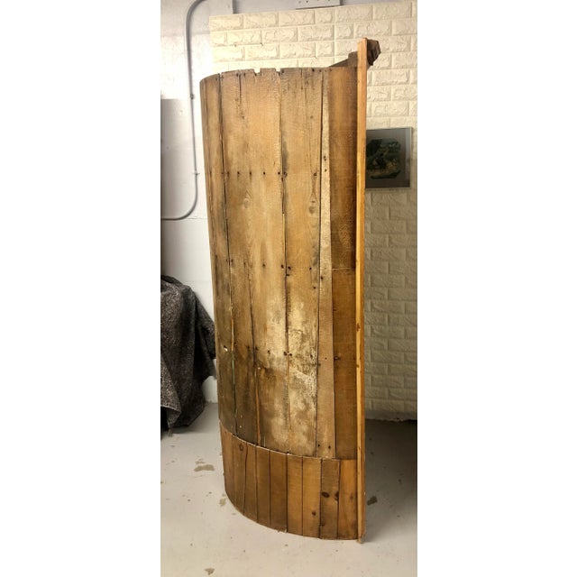 Brown Early 19th Century English Pine Barrel Backed Corner Cupboard For Sale - Image 8 of 9