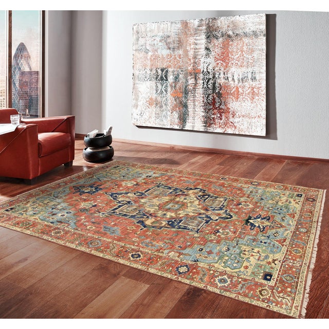 Serapi Wool Rust Area Rug- 6' 0'' X 6' 0'' For Sale In New York - Image 6 of 6