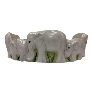 Vintage Scully & Scully Italian Ceramic Elephant Parade Serving Platter For Sale