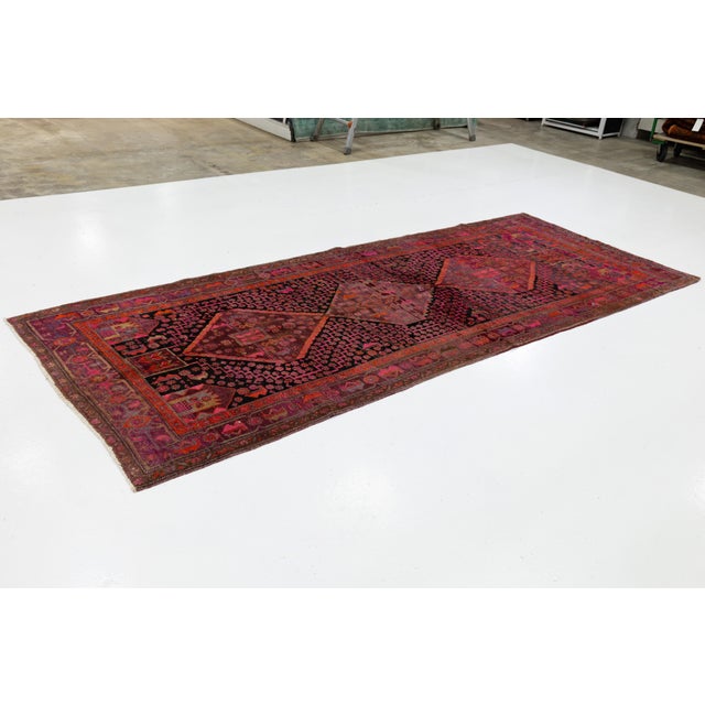 Tribal Handmade Vintage Shiraz Pink Wool Rug With Geometric Design For Sale - Image 3 of 9