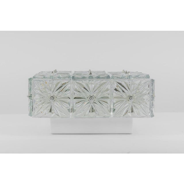 Large Faceted Crystal Flush Mount, Germany, 1960s For Sale - Image 13 of 15