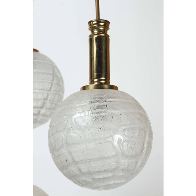 1960s Brass Four Globe Pendant Light by Doria For Sale In New York - Image 6 of 11