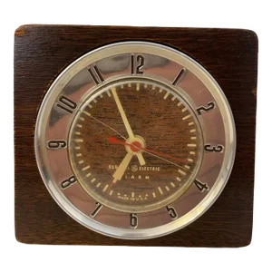 1950s General Electric Table Clock in Wood