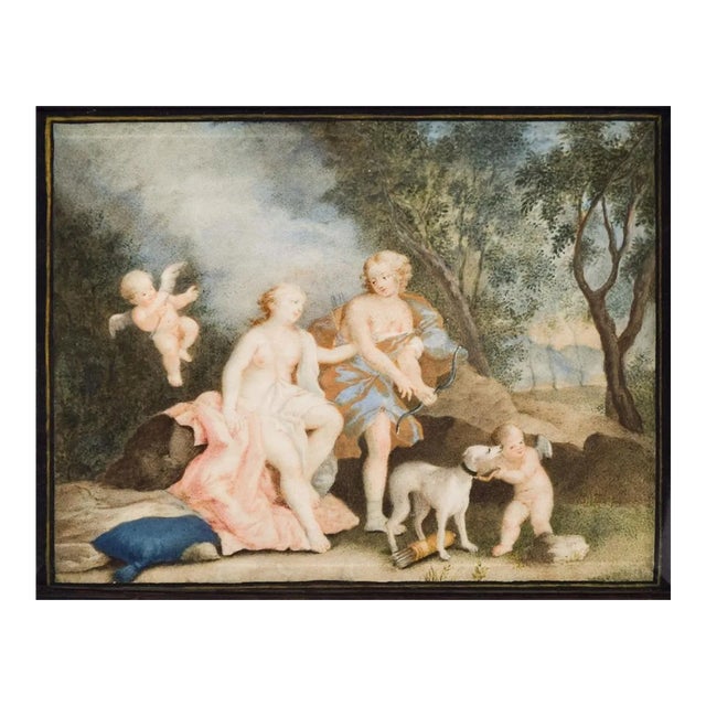 Mythological Scene - Original Oil on Board - 18th Century 18th Century For Sale