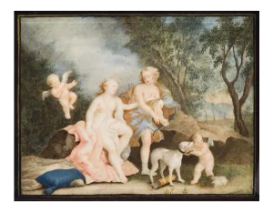 Mythological Scene - Original Oil on Board - 18th Century 18th Century