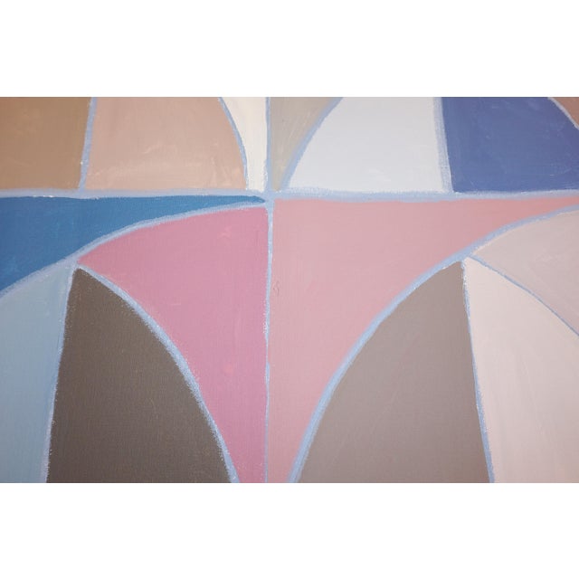 2020s 2026, Bauhaus Arches Sequence, Acrylic Paint on Canvas, Blue Geometric Drift, Architecture Patterns by Natalia Roman For Sale - Image 5 of 8