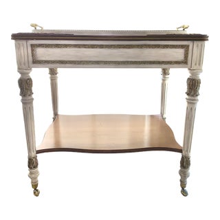 Louis XV Tea Serving Cart Etagere With Removeable Glass Tray Top For Sale