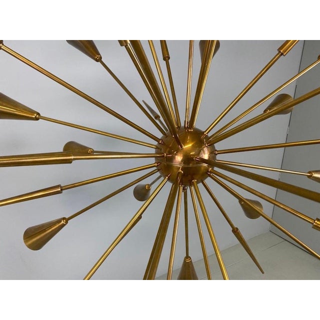 Italian Sputnik Brass Chandelier, 1970 For Sale - Image 9 of 11