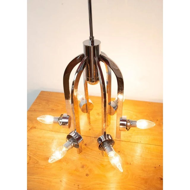 German Sputnik Pendant Steel and glass, 1960s For Sale - Image 10 of 11
