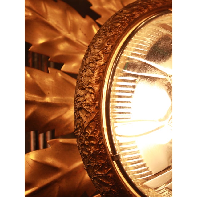 Hollywood Regency Gilded Metal and Cut Glass Sunburst Sconce, 1960s For Sale - Image 4 of 5
