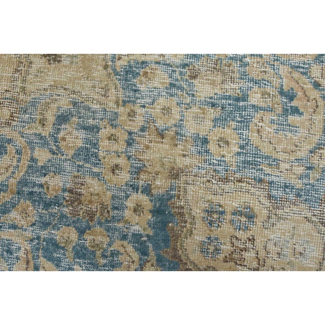 Tabriz Rug 9’4” X 12’3” Pink Wool Vintage Distressed Hand-Knotted Carpet For Sale - Image 4 of 15