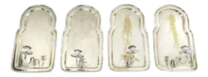 19th Century Silver Plate One Arm Wall Sconces. - Set of 4