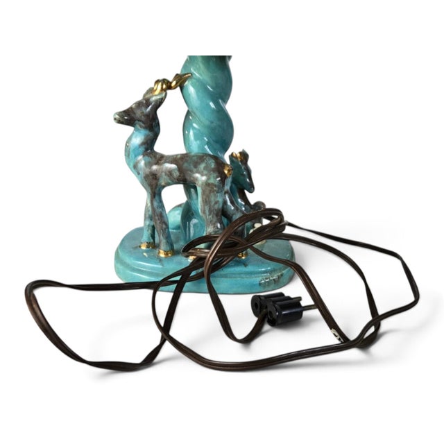 Vintage Art Deco Ceramic Table Lamp by Gébé, 1940 For Sale - Image 9 of 12