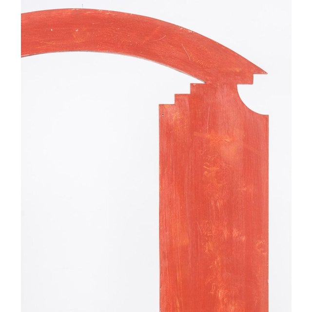 Postmodern Native American Style Red Painted Display Shelf For Sale - Image 3 of 8