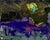 Textile Oil Painting Bright Blue Night Oleksiy Ivanyuk For Sale - Image 7 of 8