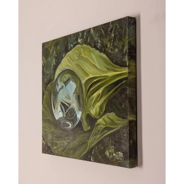 Forest Green Gabriella Giardi, Marbles Series: Glass Ball, 2017, Oil on Canvas For Sale - Image 8 of 11