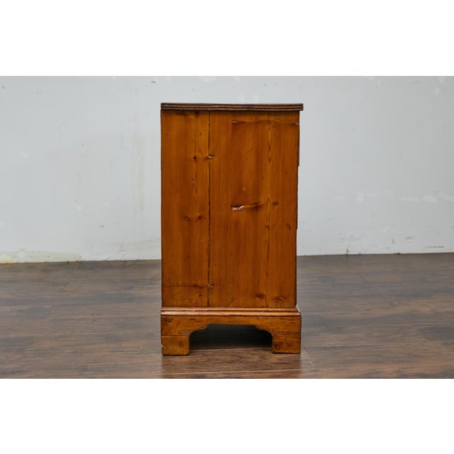 English 19th Century Pine Chest with Three Graduating Drawers and Brass Hardware For Sale - Image 11 of 12