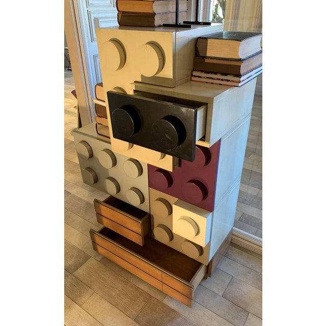 Wood Lego Entry Cabinet by Lola Glamour For Sale - Image 7 of 10