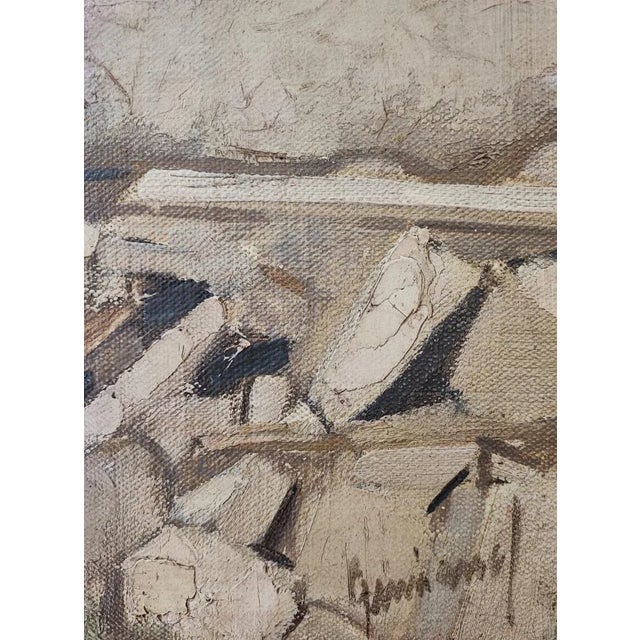 Modern René Guinand, Immeubles et Constructions à Genève, Oil on Canvas, Framed For Sale - Image 3 of 10