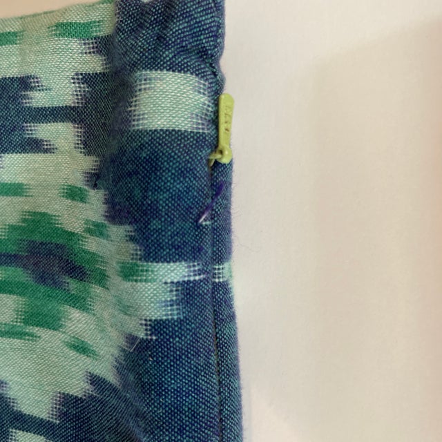 Green Ikat Pillow Covers- a Pair For Sale - Image 8 of 12