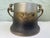 Egyptian Revival Style Winged Lyre Metal Cachepot or Jardinière Cover With Figural Handles, C. 1920s For Sale - Image 4 of 12
