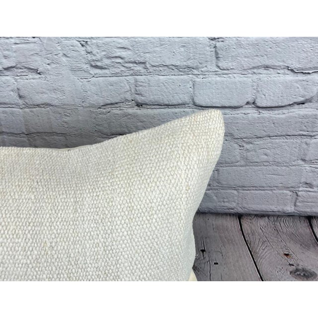 Turkish 16 x 24 Hemp Pillow Turkish Cushion Natural White Pillow Cushion Cover For Sale - Image 3 of 4